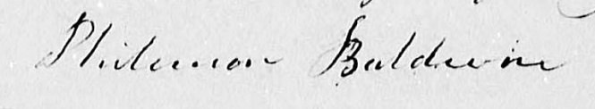 Baldwin, Philemon - 1832 signature on military pension